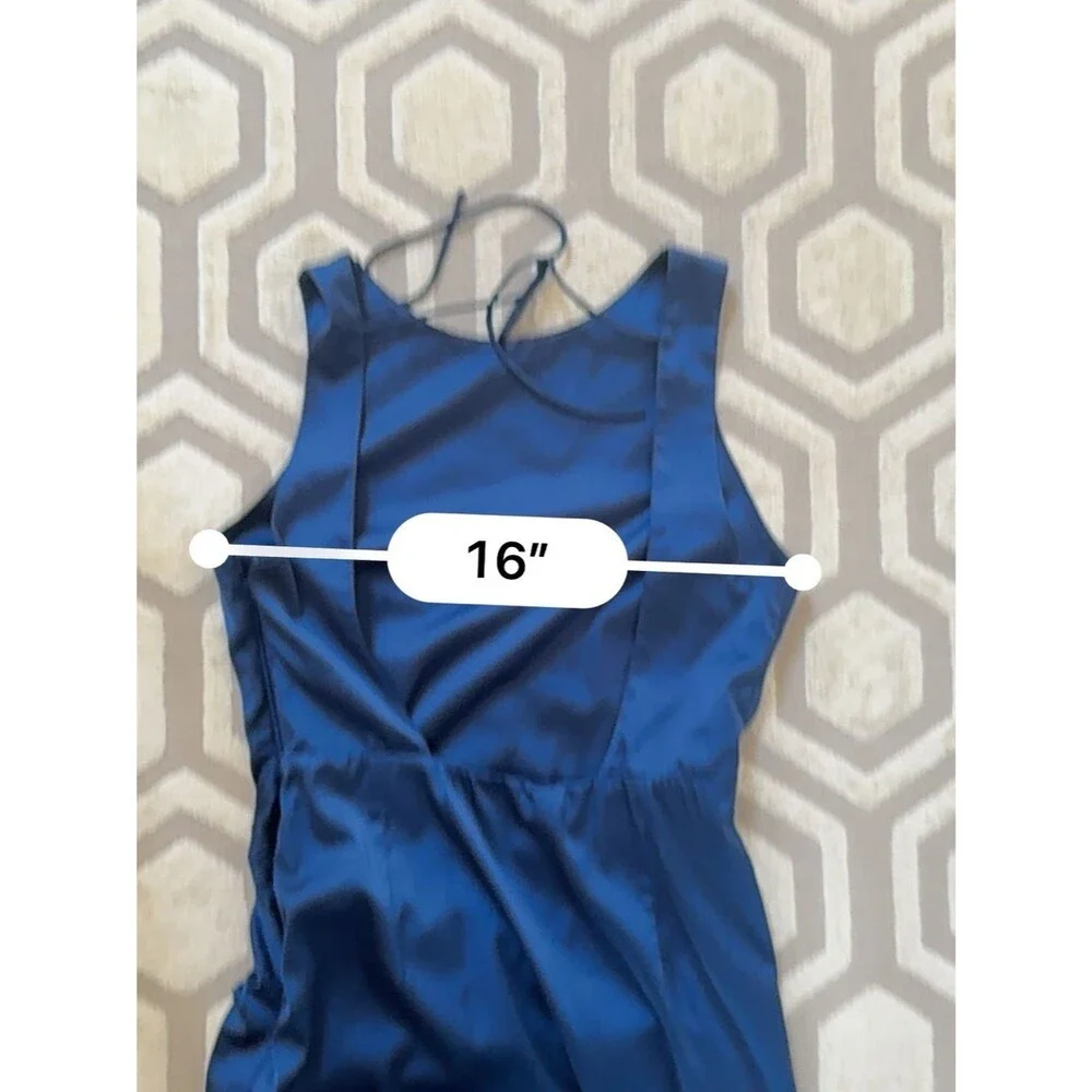 Abercrombie & Fitch Split Knot Draped Skirt Maxi Satin Dress in Navy M NWOT